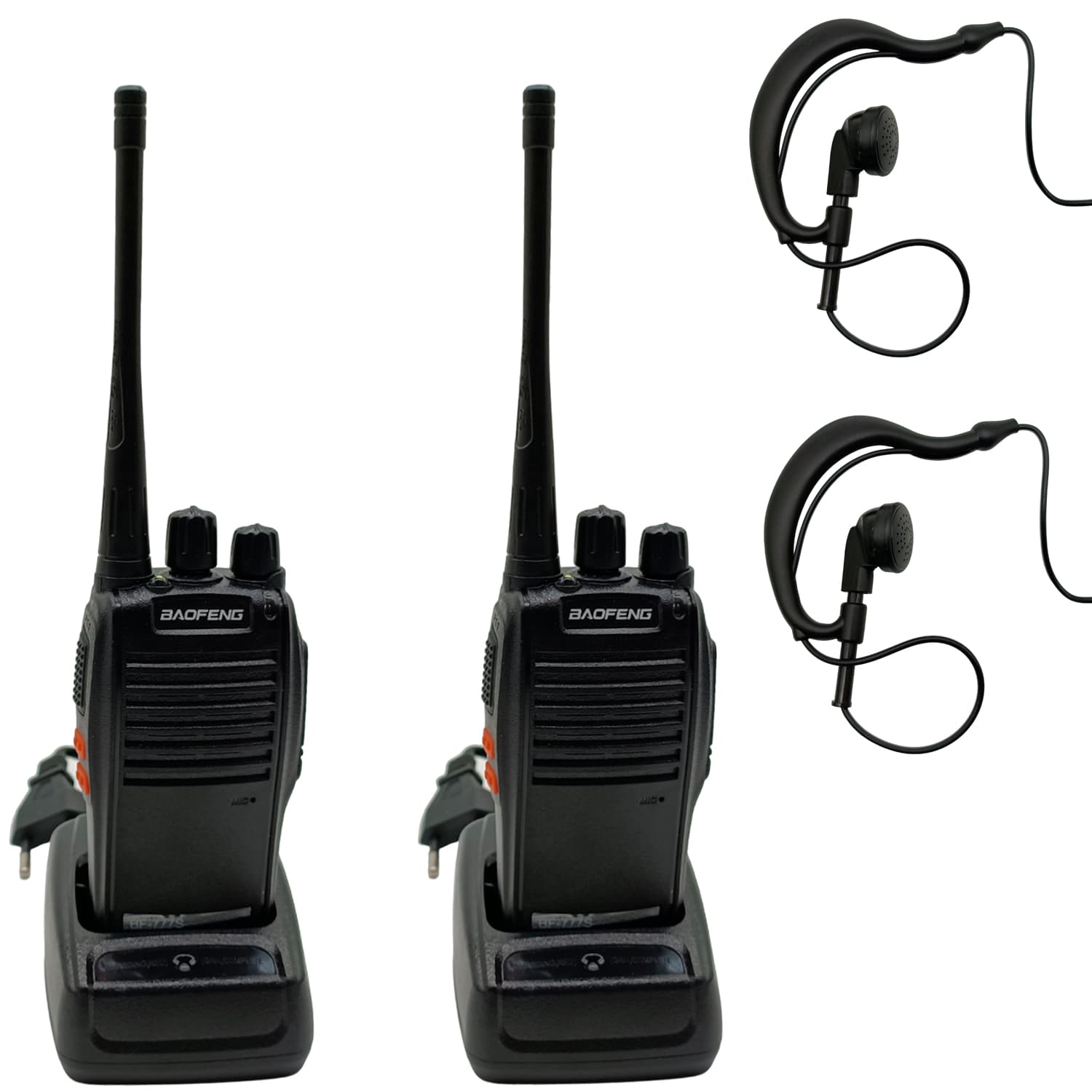 Kit 2 Rádios Comunicadores Walk Talk Profissional + 2 Fones de Ouvido Baofeng BF-777S, imagem 1