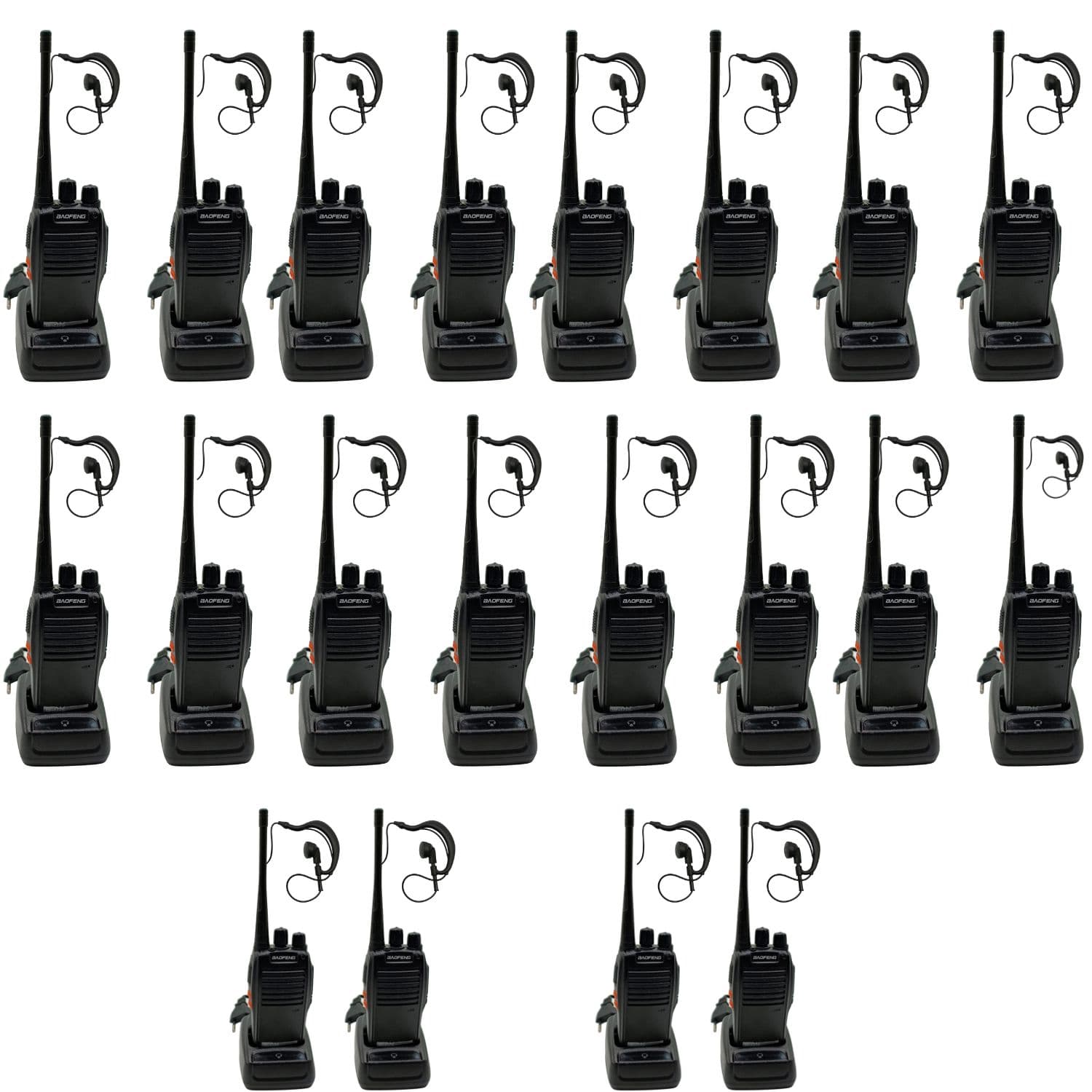 Kit 20 Rádios Comunicadores + 20 Fones de Ouvido BF-777S Baofeng, imagem 1