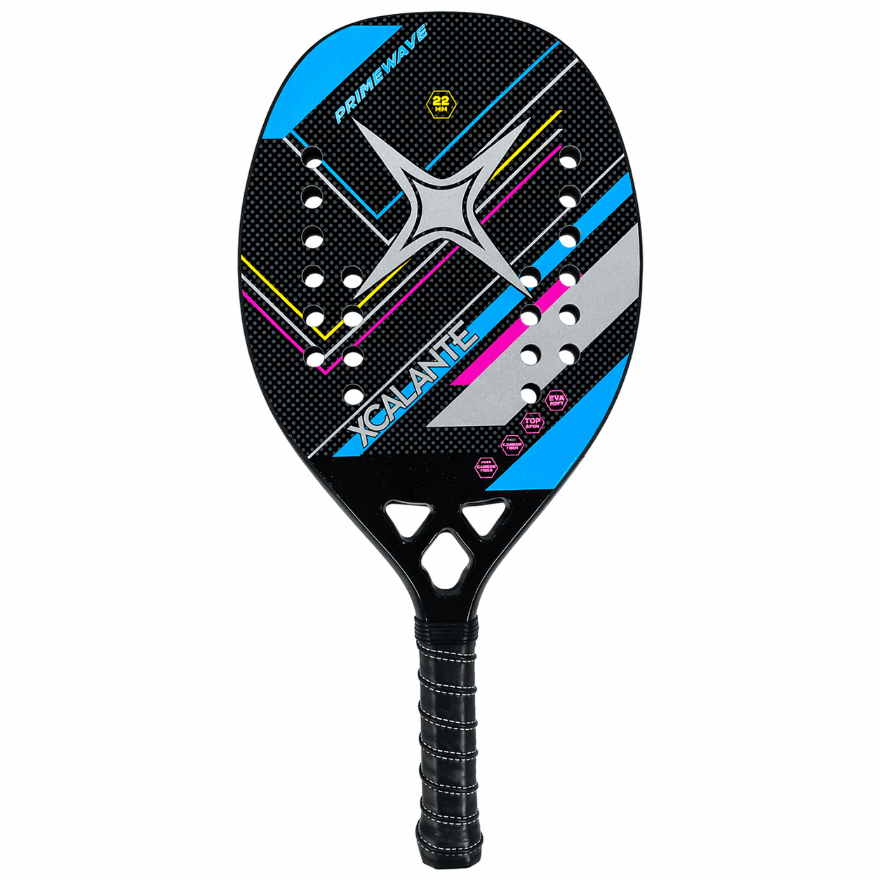 Raquete de Beach Tennis Primewave Preta Com Munhequeira e OverGrip Xcalante - X3203AZ