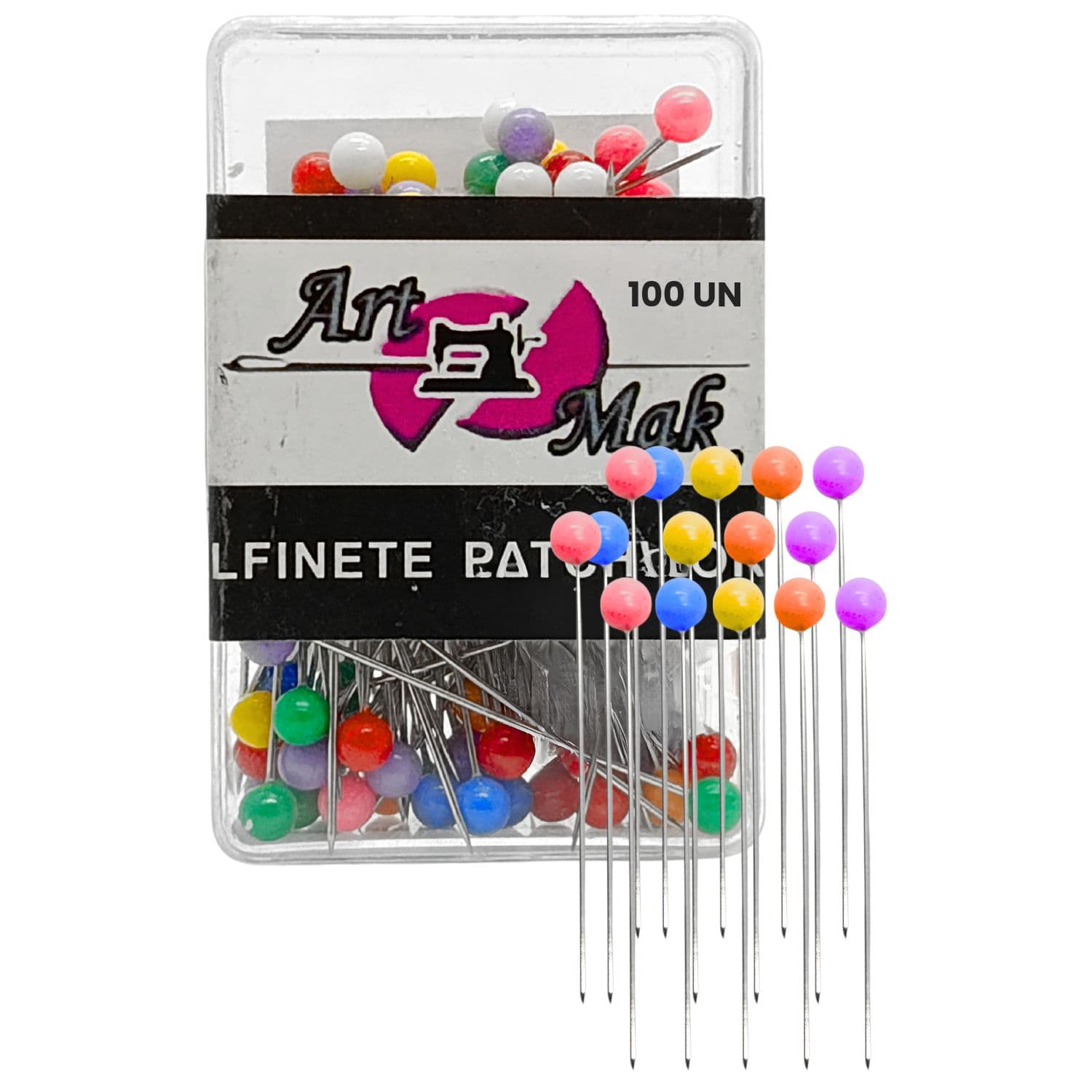 Alfinete 3,5cm Cabeça de Vidro 100 Unidades - A-6
