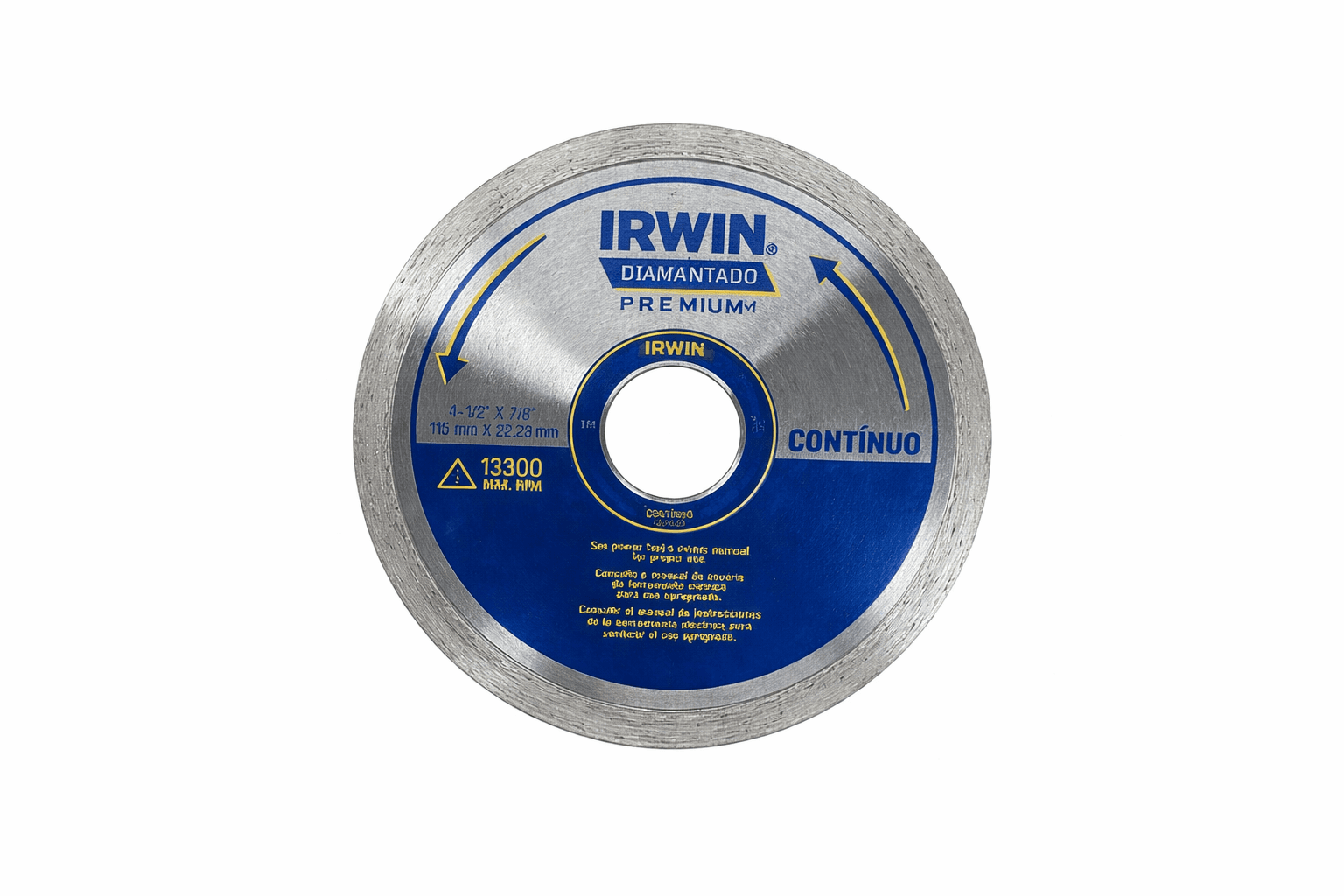 Disco Diamantado Liso Premium de Irwin IW8943 115mm x 22.23mm