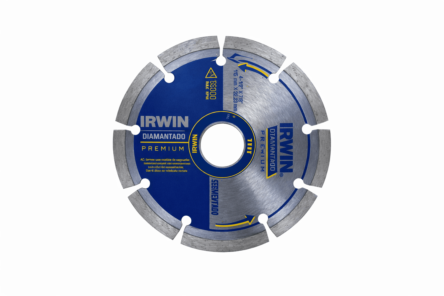 Disco Diamantado Segmentado Premium de 115mm x 22.22mm Irwin - IW8946
