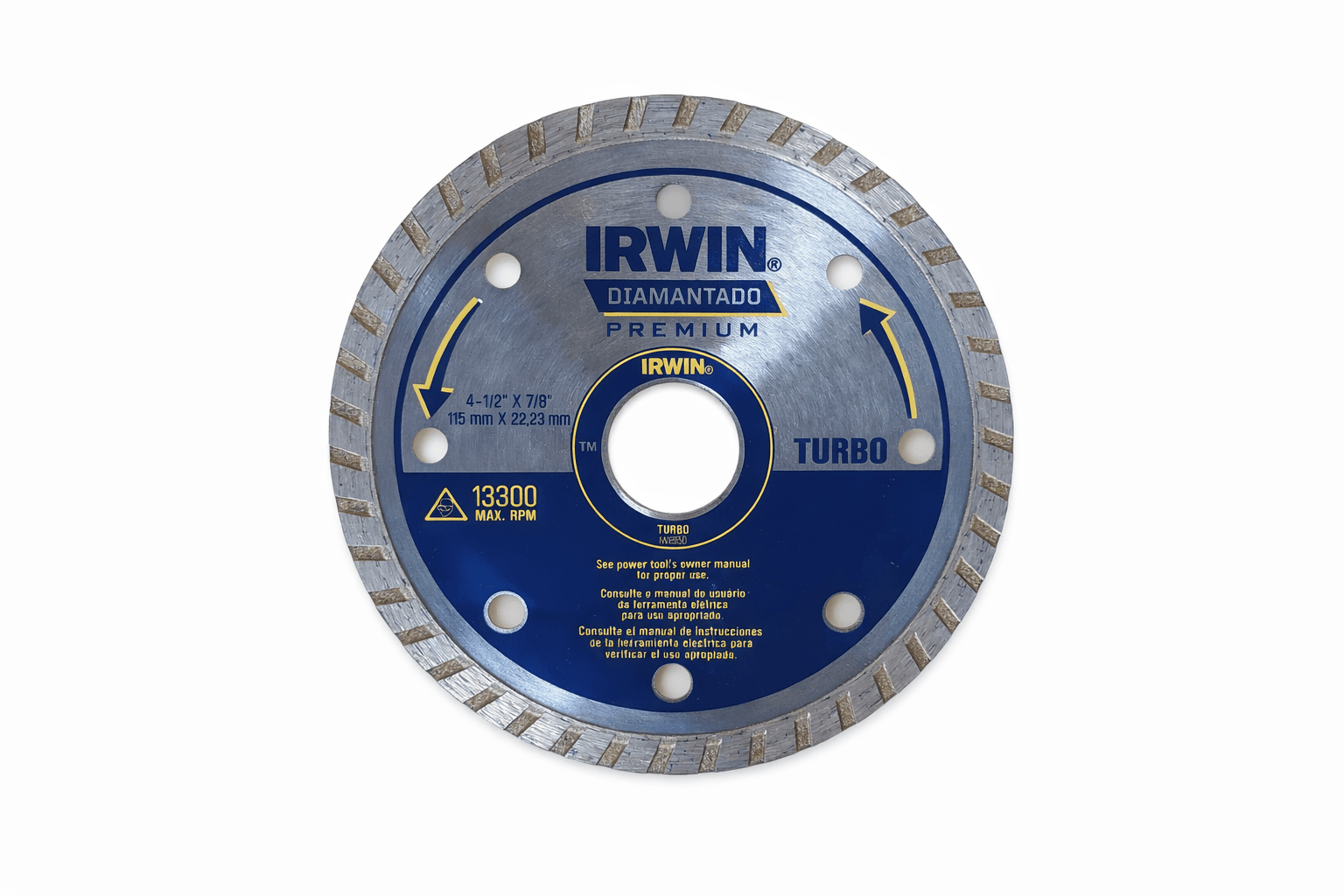 Disco Diamantado Turbo Premium de Irwin IW8950 115mm x 22.23mm