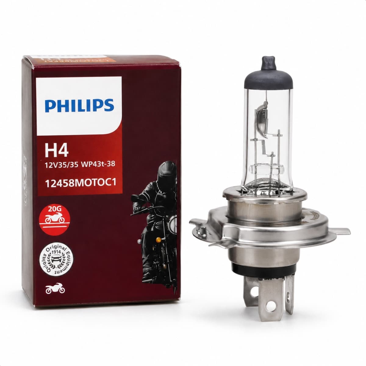 KIT 04 UND Lampada Para Moto 12v 35/35 Philips WP43t-38 - 12458MOTOC1