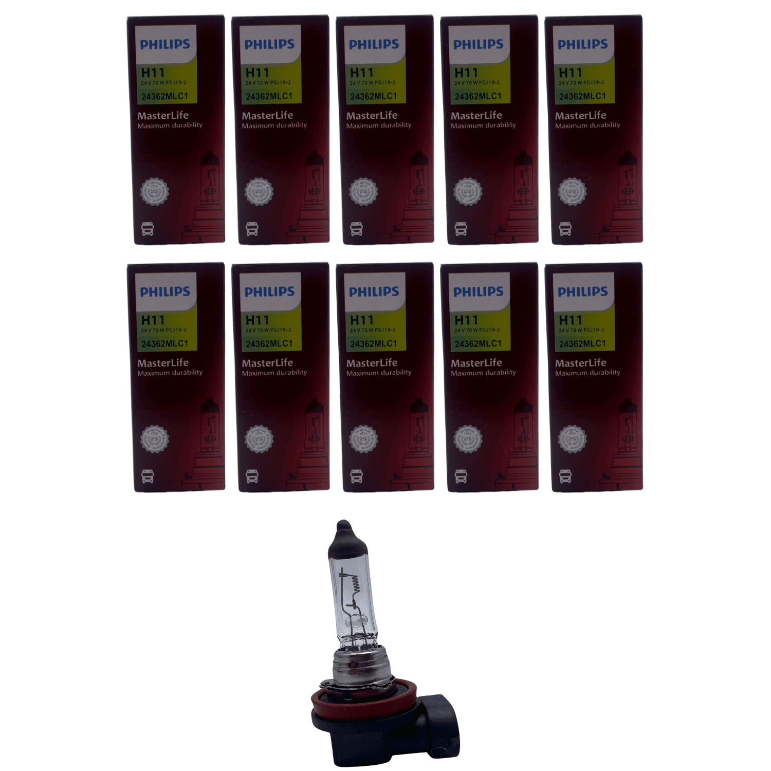 Lampada Automotiva H11 24V 70W Masterlife Philips - RC-H1124V