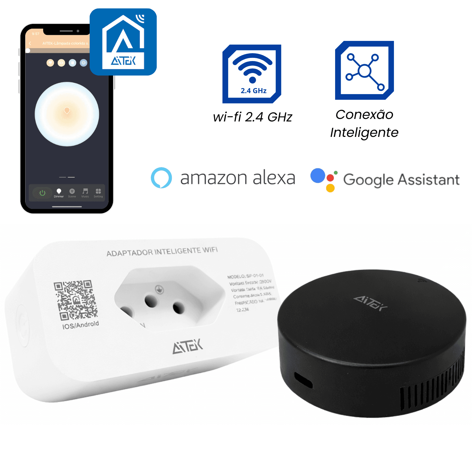 Kit Casa Inteligente: Controle Remoto Inteligente + Tomada Inteligente