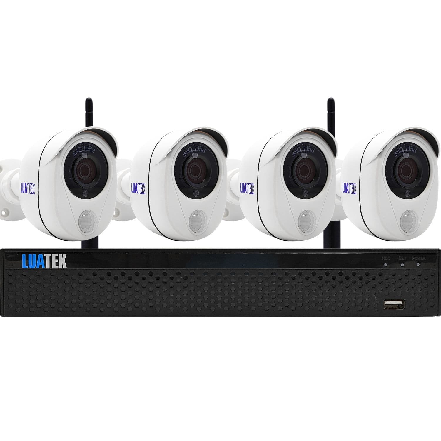 Kit NVR + 4 Câmeras Bullet IP WI-FI Com Infravermelho Luatek - LKK-3214, imagem 1