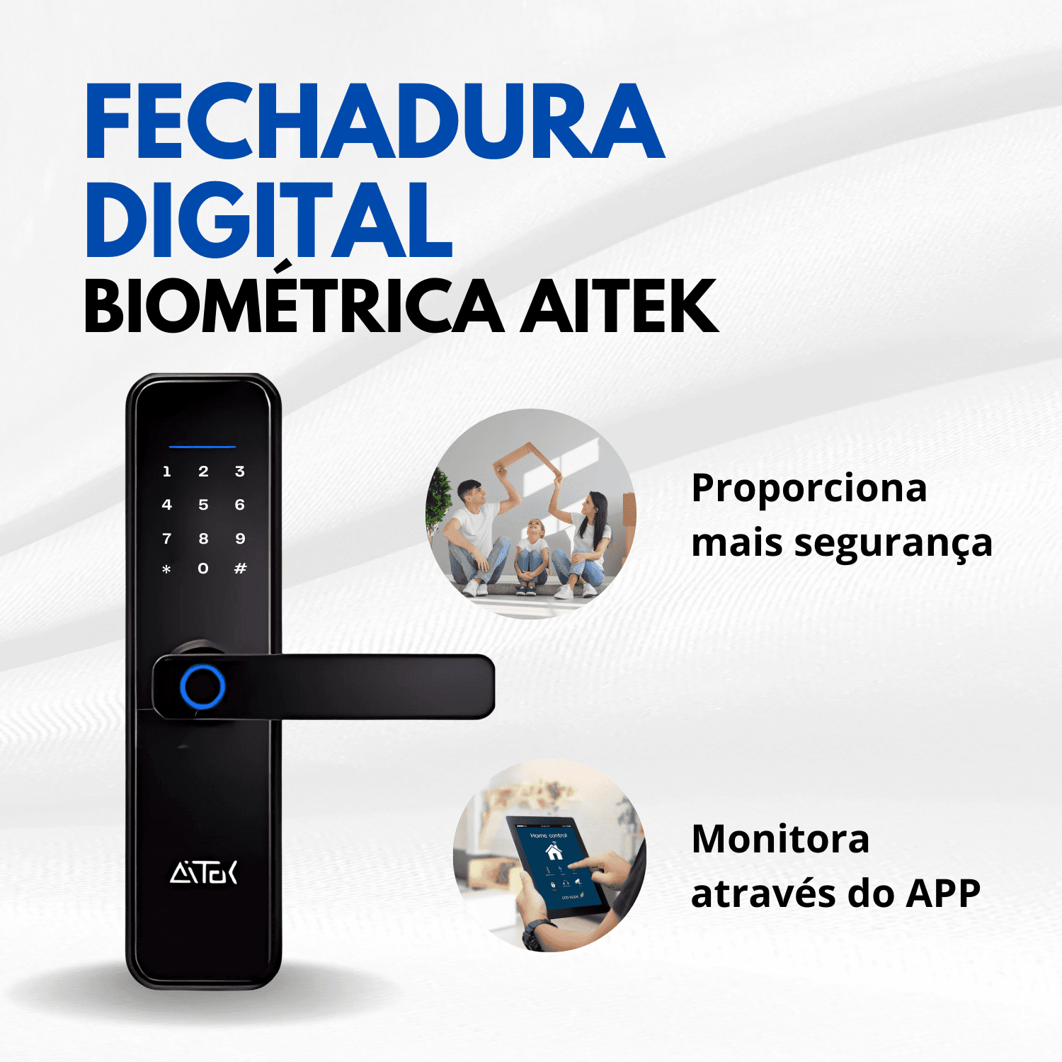 Fechadura Digital Biométrica Aitek - SIGMA FE05