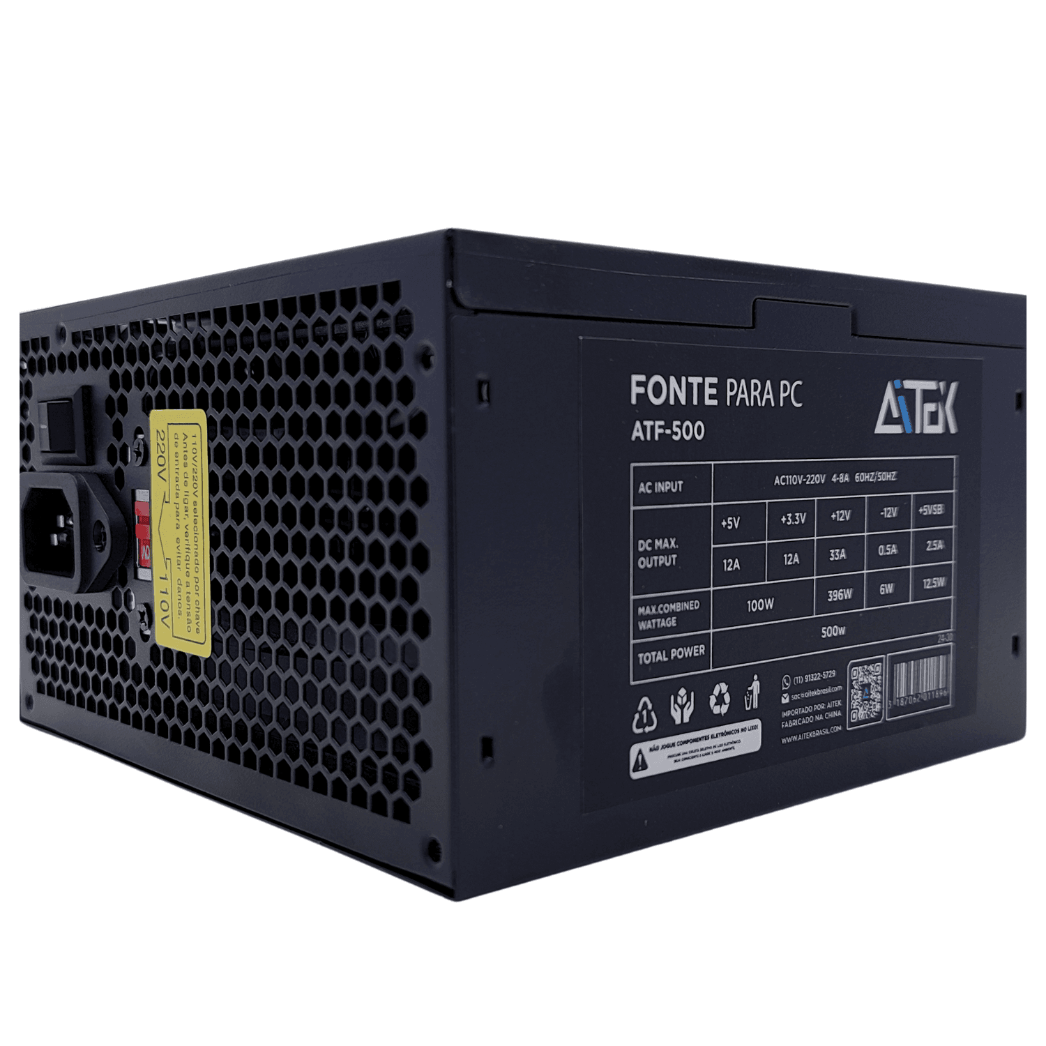 Fonte Para PC 500w Aitek - ATF-500
