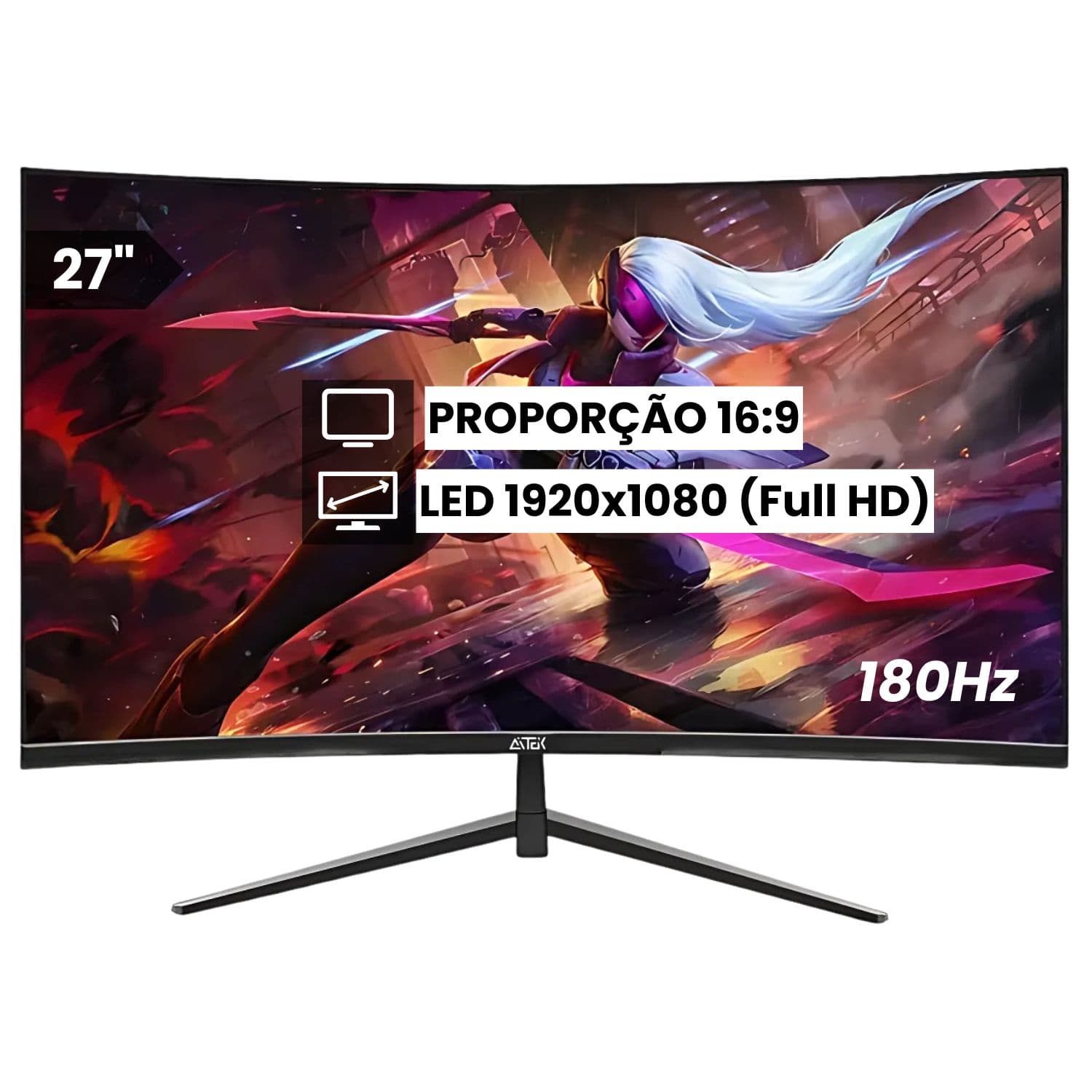 Monitor Curvo LCD 27" 180Hz Aitek - DELTA-M2712AC