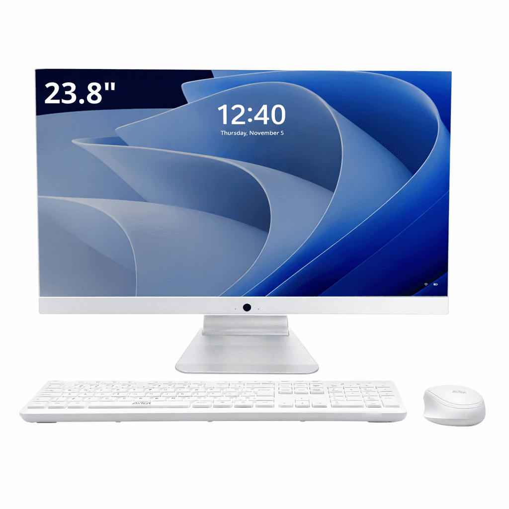 Computador i5 All-In-One 23.8" Maximus Grasep - D-AIO5 + Kit Teclado e Mouse Sem Fio Branco Aitek - AKT-W111