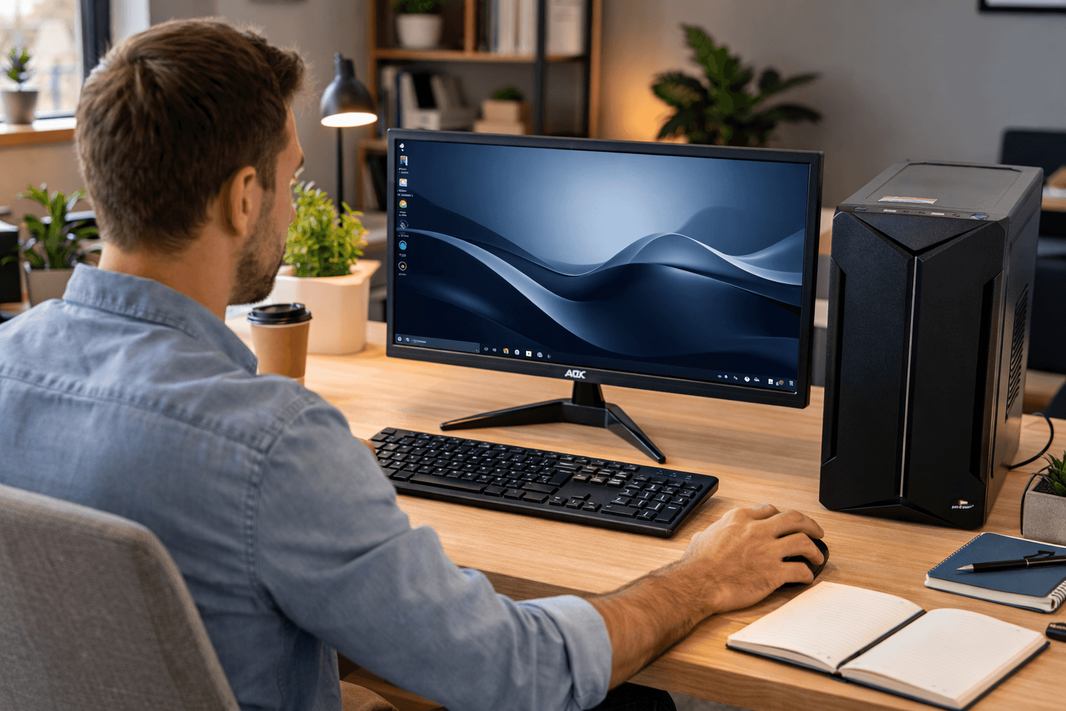 kit Computador Completo i5 16GB SSD 256GB +Monitor 20 LED + Teclado Mouse Wireless Windows 11, imagem 1