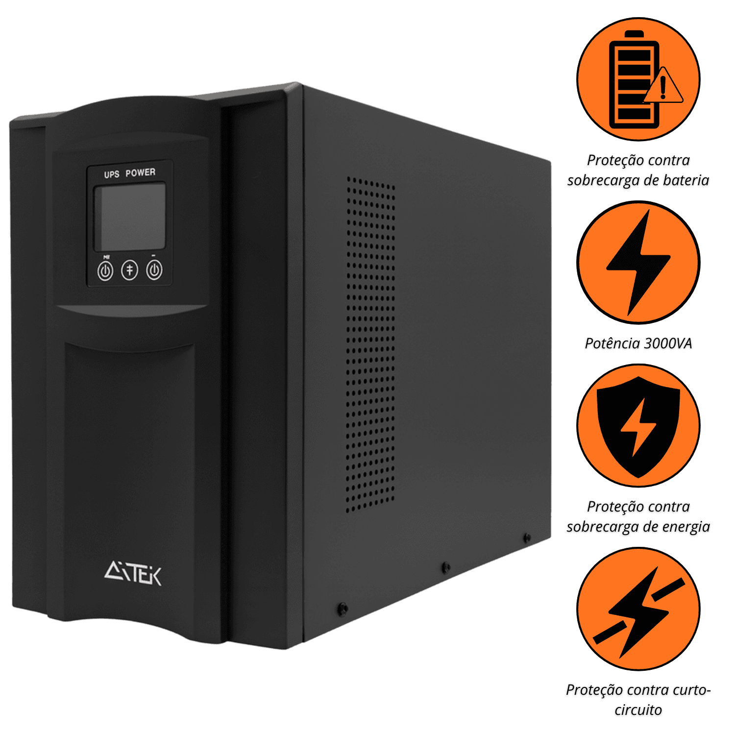 No-Break Senoidal Puro 3000VA 220V Aitek - ANB-BE3000P (220V)