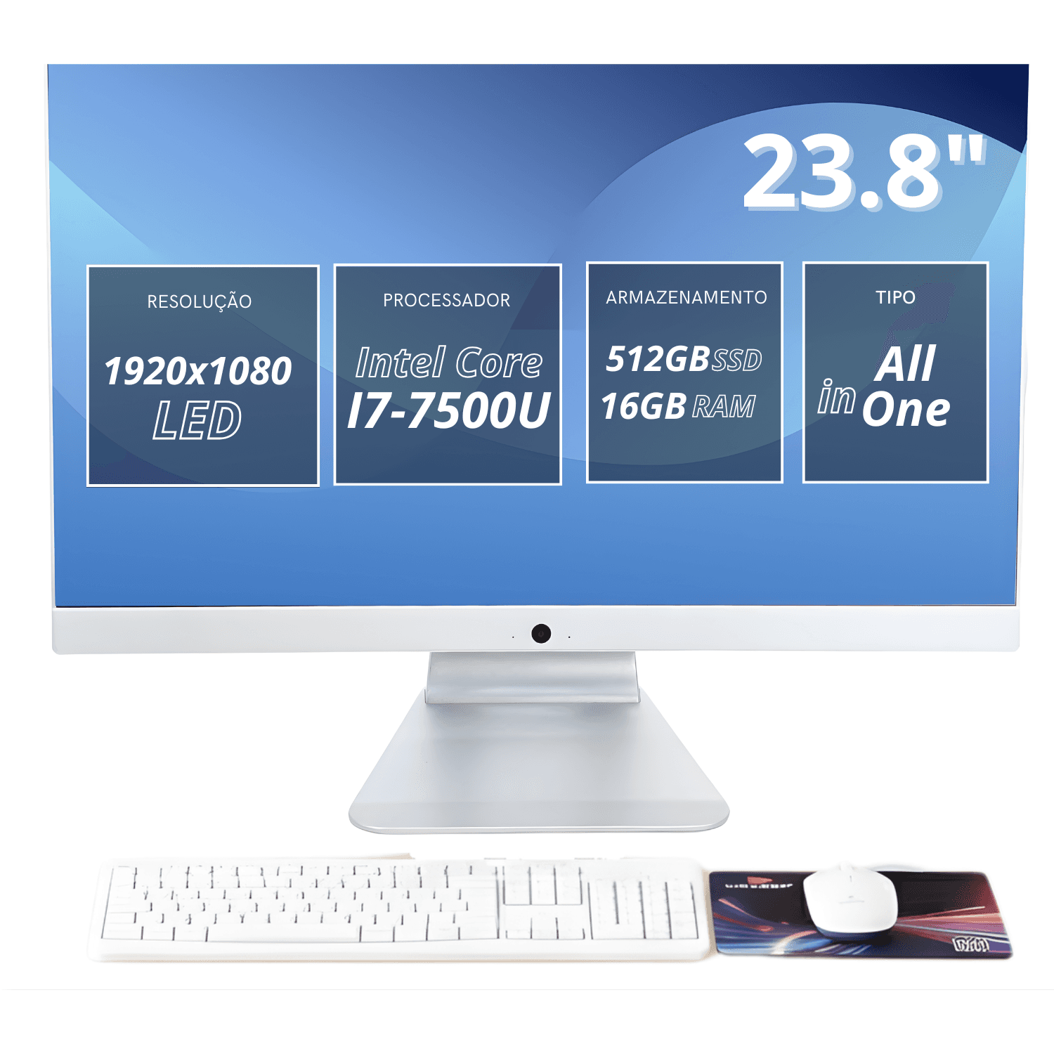 KIT Computador All-In-One 23.8" Maximus Grasep - D-AI13+óculos de Sol Inteligente Bluetooh Revenger - RG-W89 - Revenger
