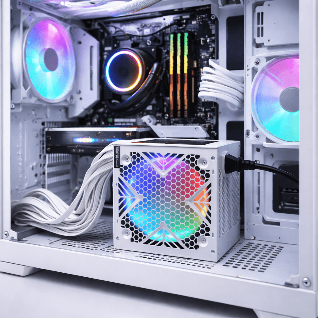 Fonte Para PC RGB 550w Branco Aitek - DELTA-F550, imagem 1