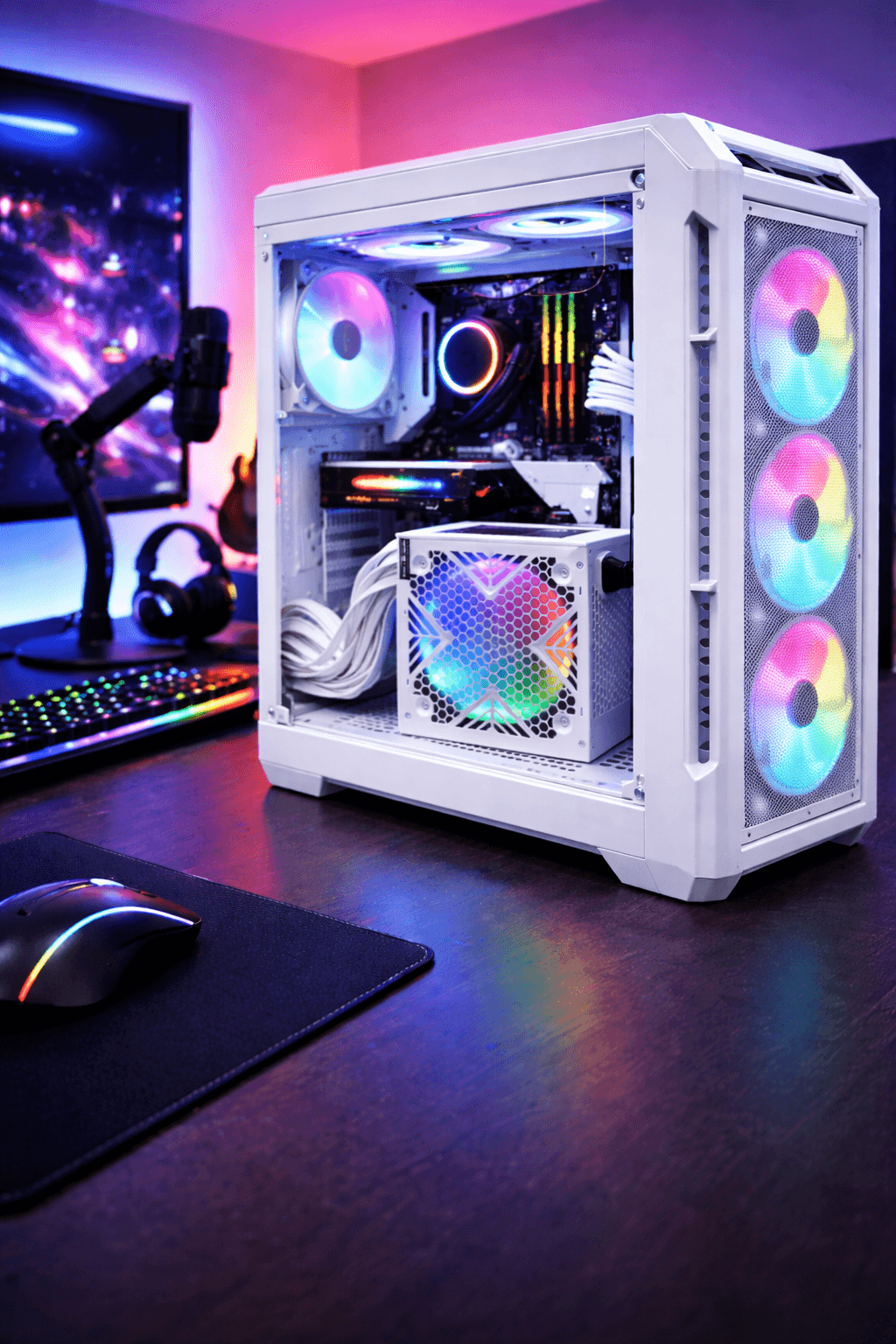Fonte Para PC RGB 750w Branco Aitek - DELTA-F750