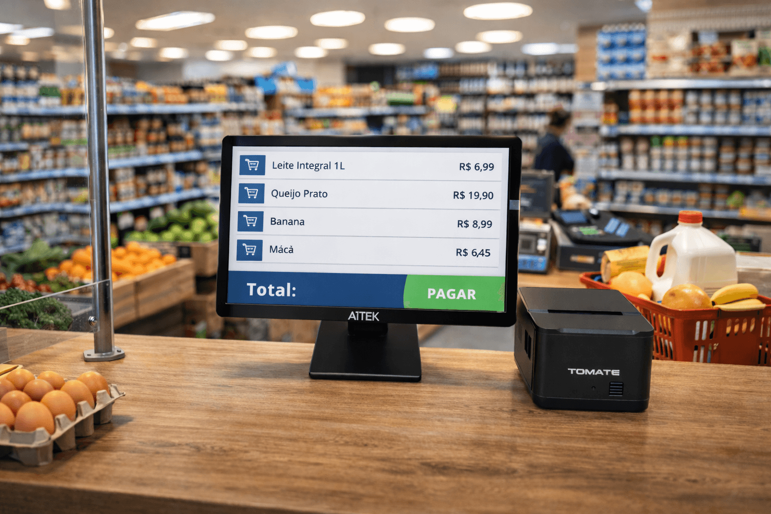 KIT PDV All-In-One Led 15.6 Touchscreen + Impressora Térmica Tomate, imagem 1