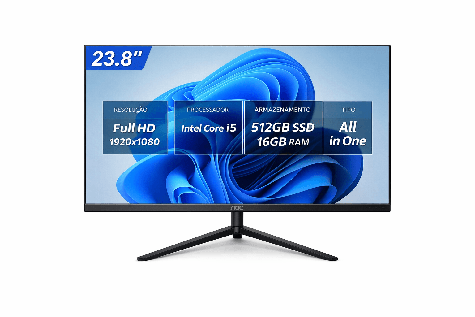 Computador All-In-One 23.8" I5 AOC - A24E99-05, imagem 1