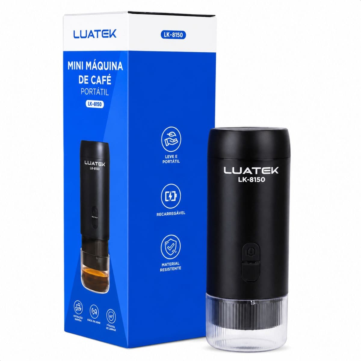 Mini Maquina de Café Portátil Preta Luatek - LK-8150
