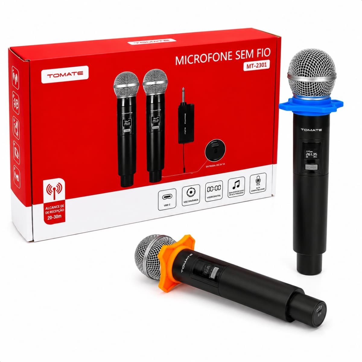 kit Microfone Sem Fio Tomate - MT-2301