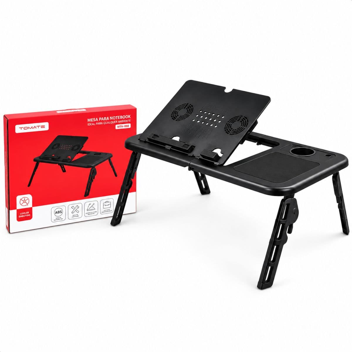 Mesa Para Notebook Com Cooler Preto Tomate - MTN-888