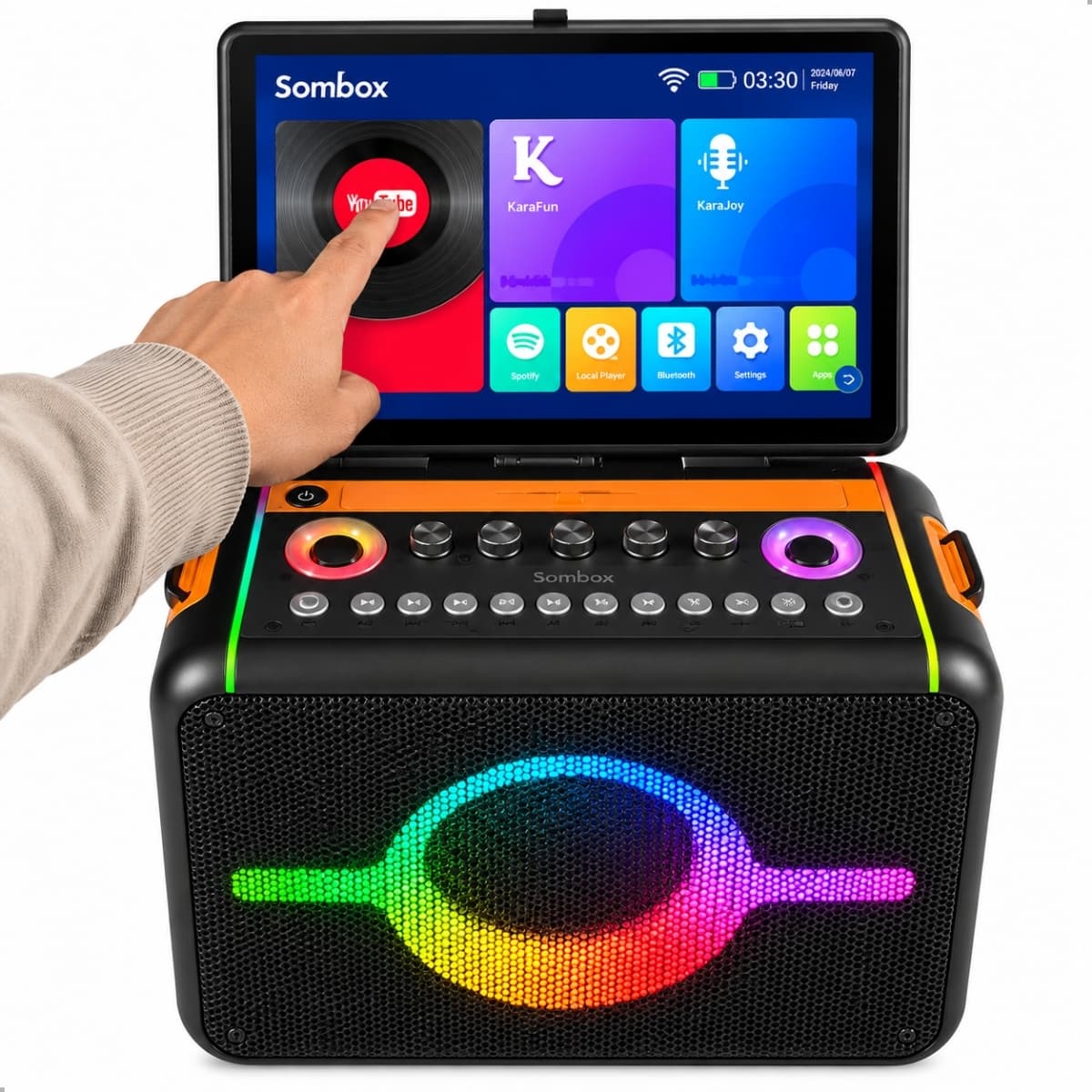 Caixa de Som Portatil Smartkaraokê 160W Sombox - D-XK420