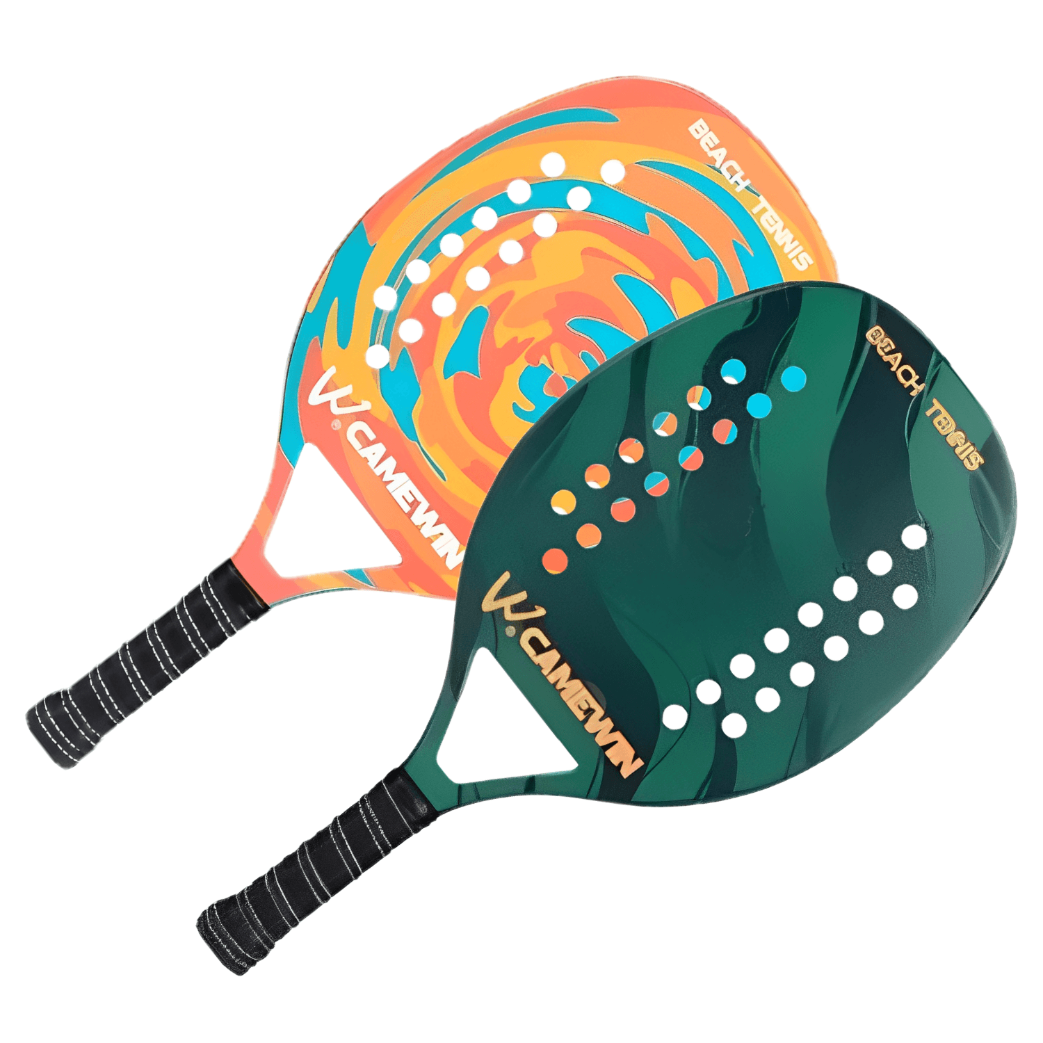 kit Raquete Beach Tennis Laranja e verde com Bolsa