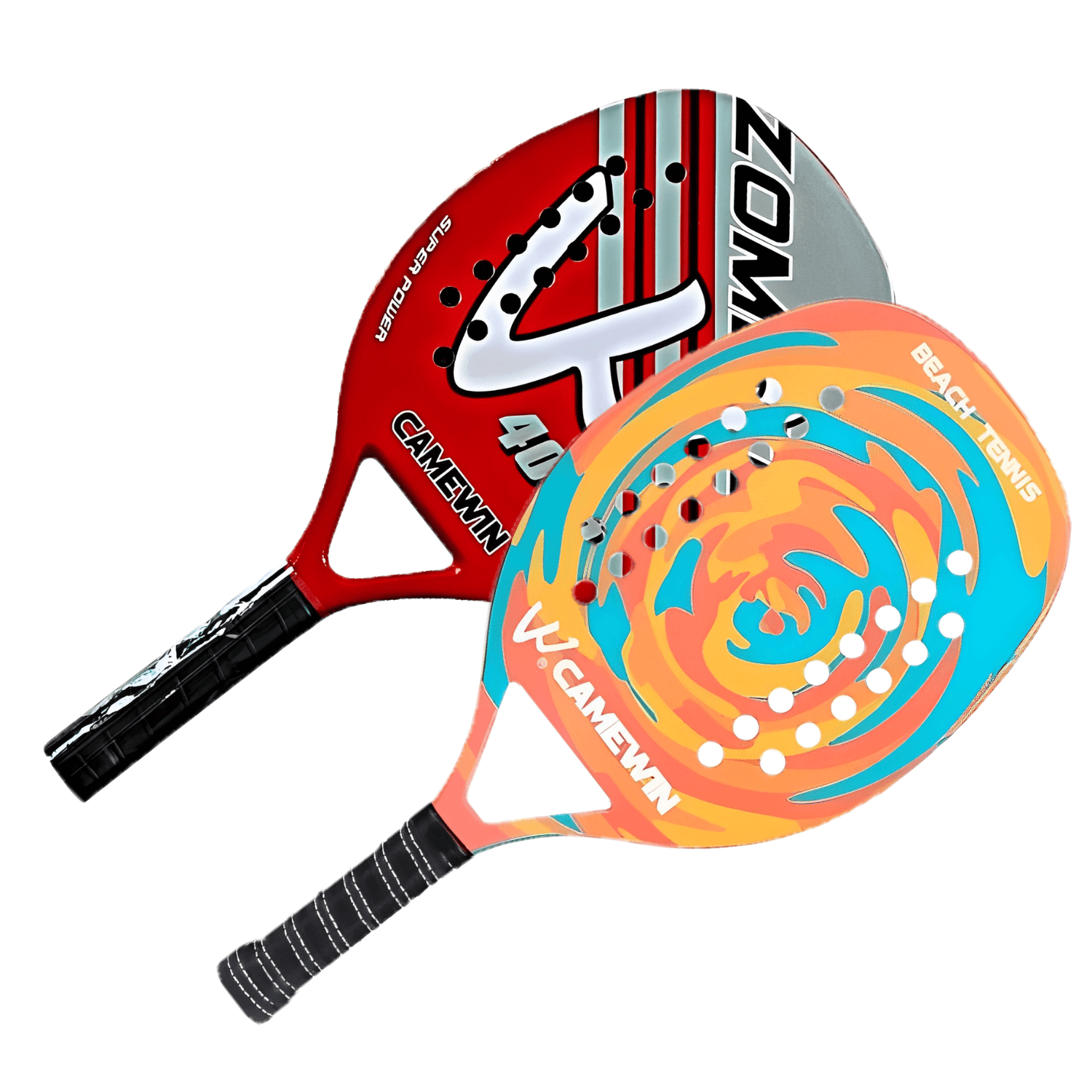 Kit Raquete Beach Tennis Vermelha e Laranja com Bolsa, imagem 1