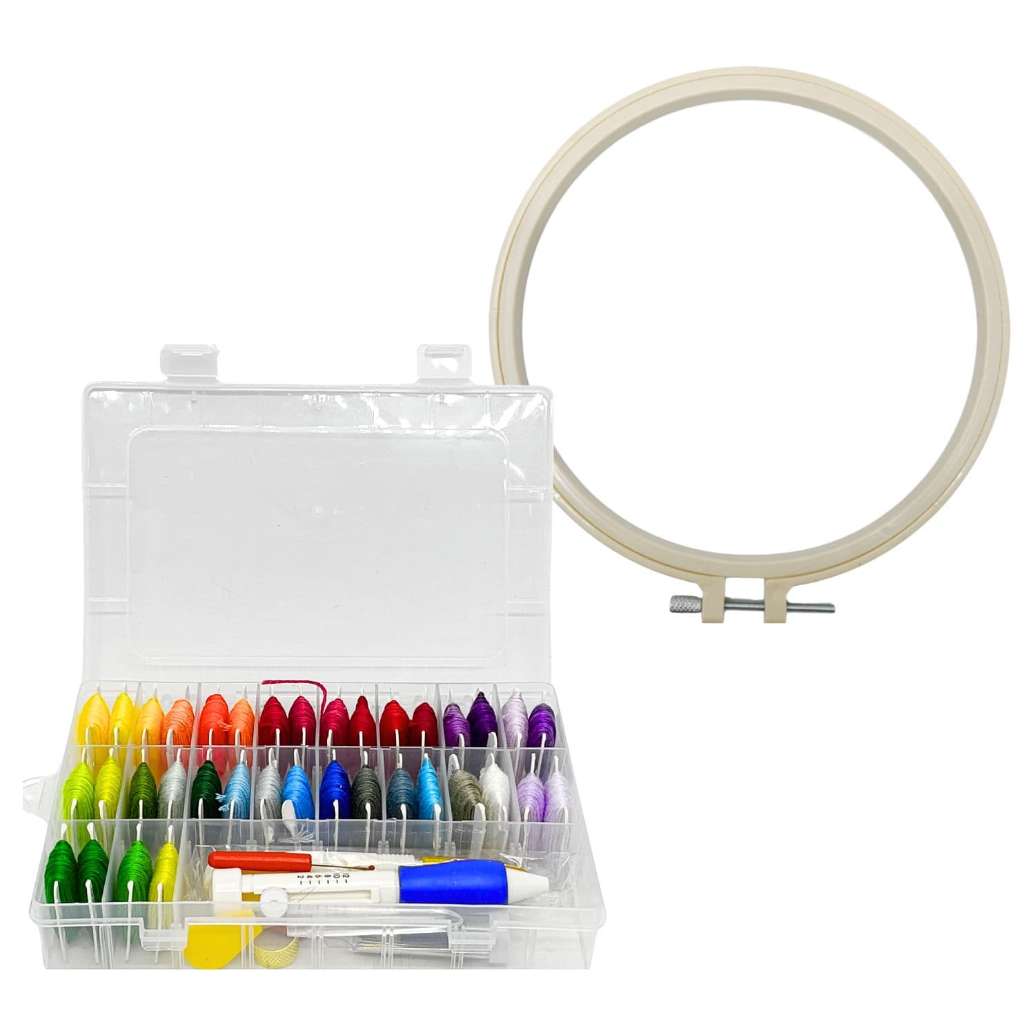 Kit Bordado Bastidor Ponto Cruz Iniciantes com Ponto Cruz