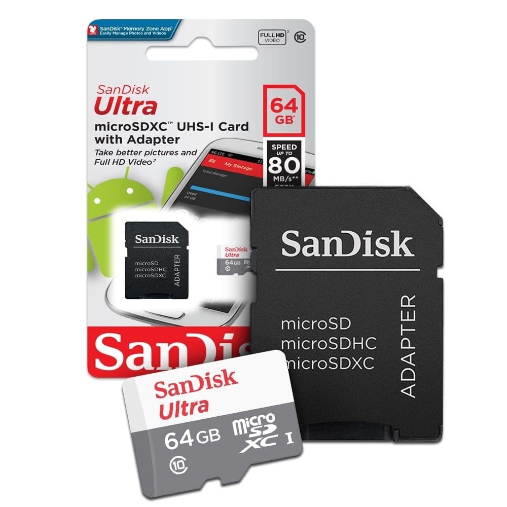 Cartão De Memoria Micro Sd Sandisk 64GB Ultra Classe10 80mb/s
