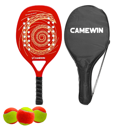 Raquete Beach Tenis Circular Vermelho+ 3 bolas de beach tennis, imagem 1
