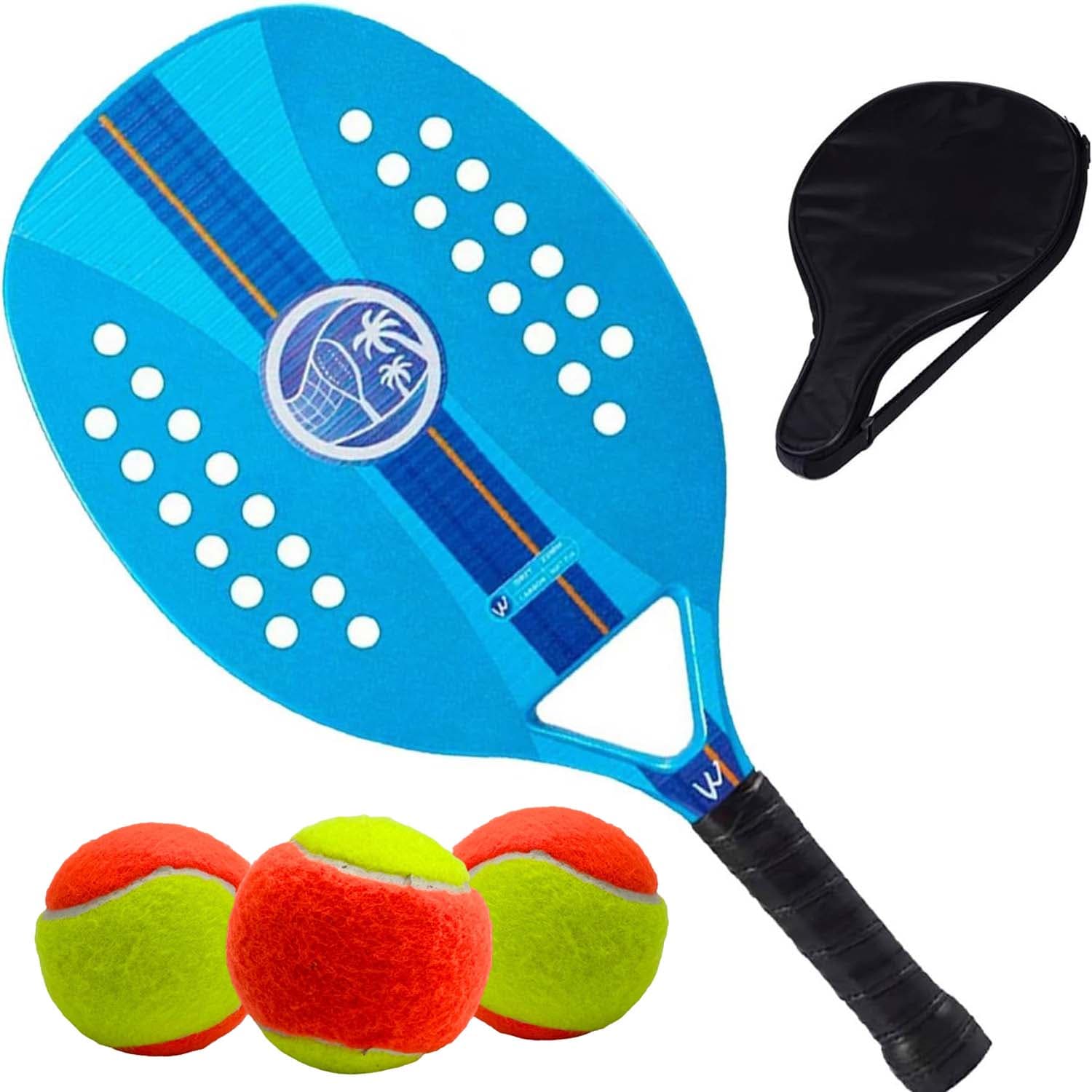 Raquete Beach Tenis Azul + 3 bolas de beach tennis, imagem 1