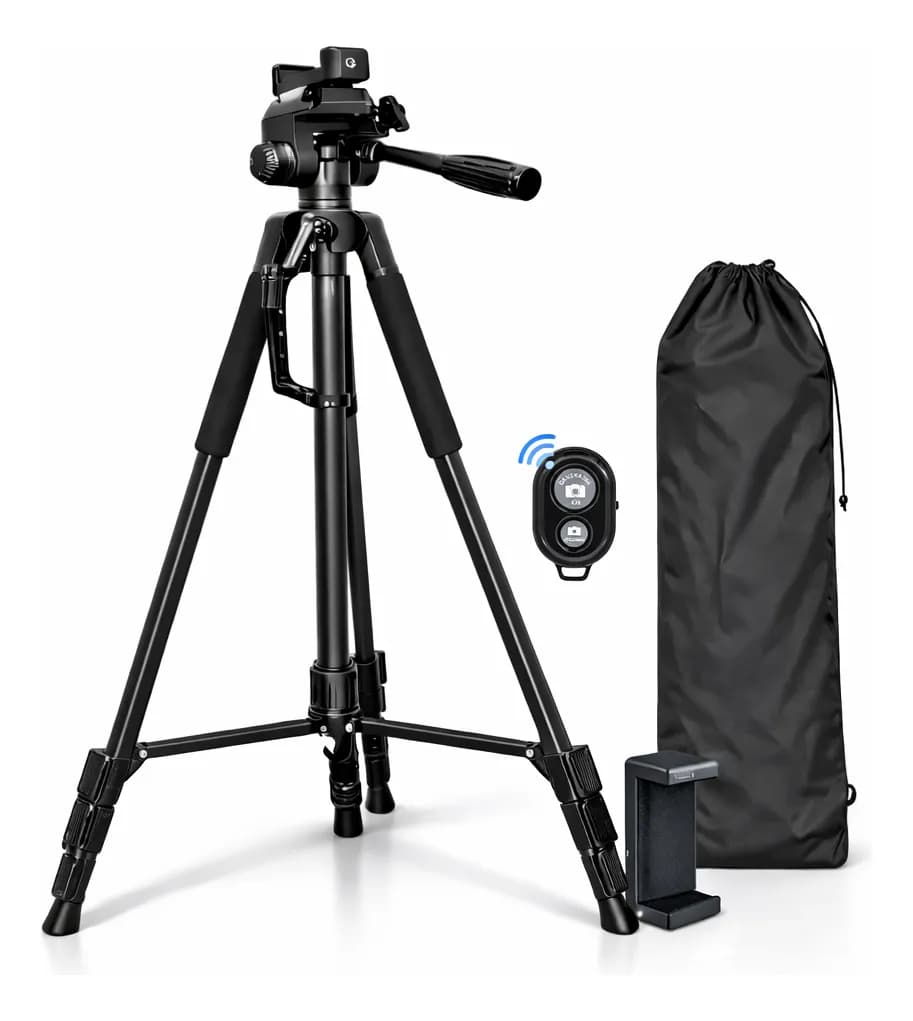 Tripé Profissional 1.8 Metros Star Import + Disparador Remoto de Selfie Bluetooth para Celular