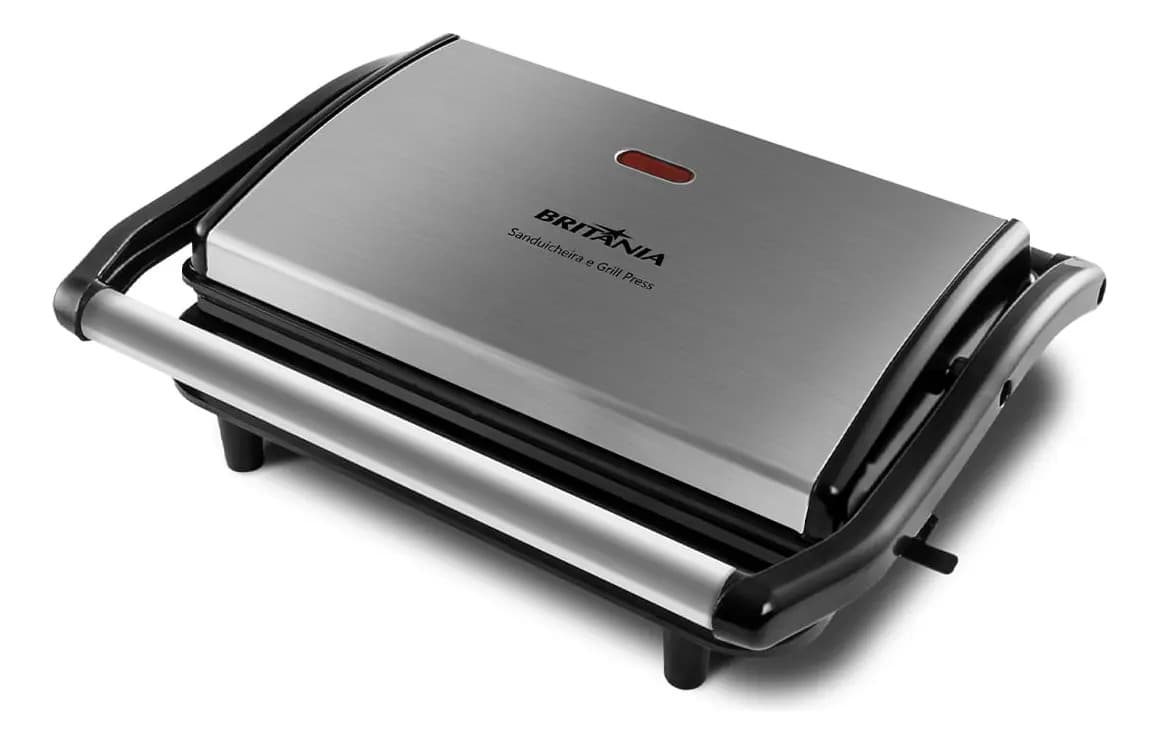 Grill Sanduicheira Britânia Press BGR27I 2 em 1 Inox Antiaderente 220V