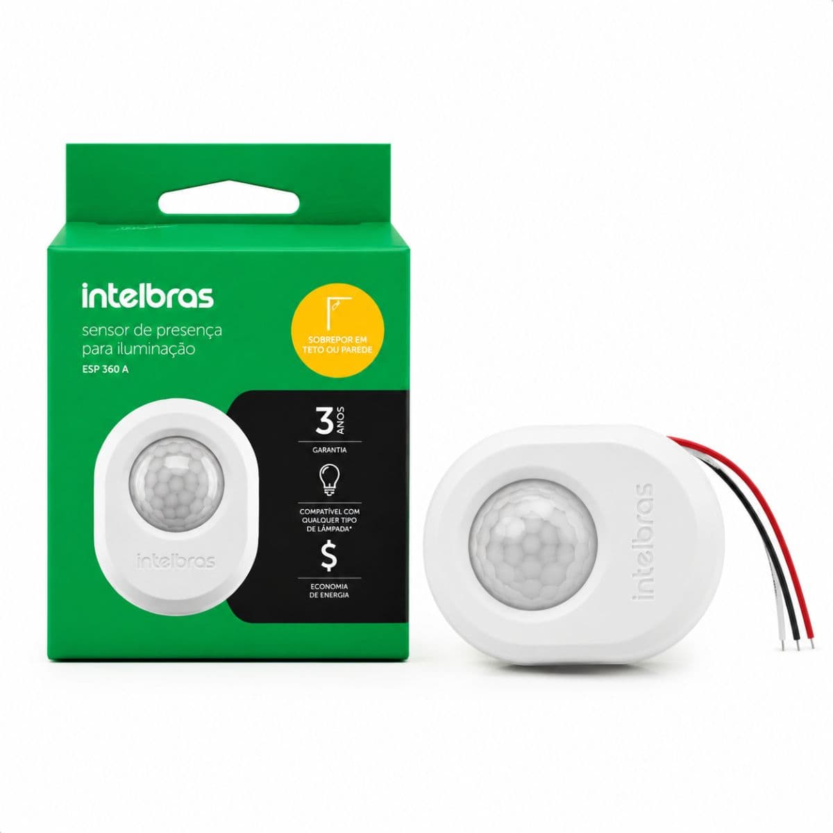 KIT 10 UND Sensor de Presença para Iluminação Intelbras ESPi 360 A Teto 360° Bivolt, imagem 1
