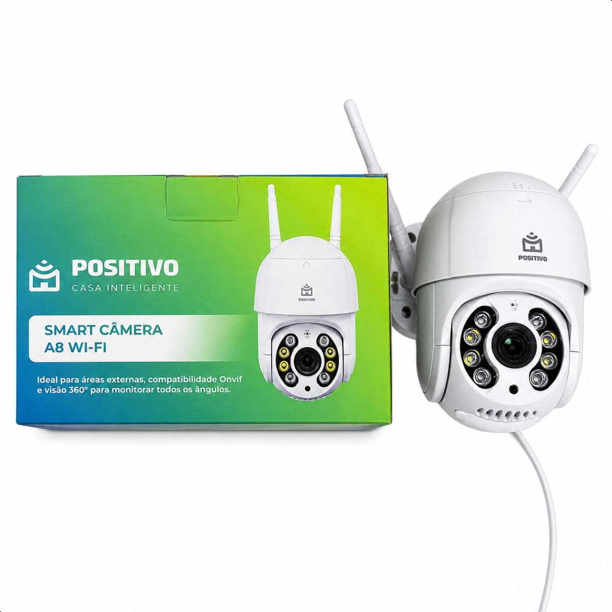KIT Monitor 19 Preto Led SX19 SIORA - 75hz / Hdmi / Vga +Câmera IP Positivo A8 3MP Wi-Fi Pan Tilt Visão Noturna PSCA8