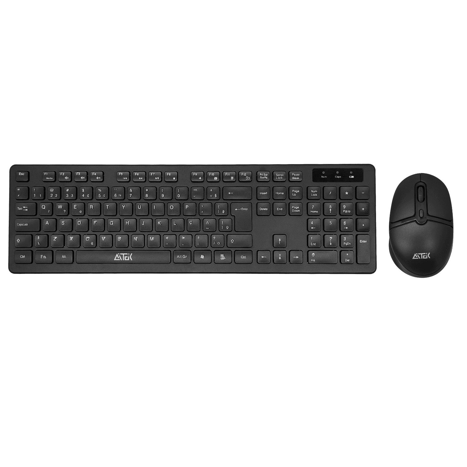 Kit Teclado e Mouse Sem Fio preto  - AKT-W111