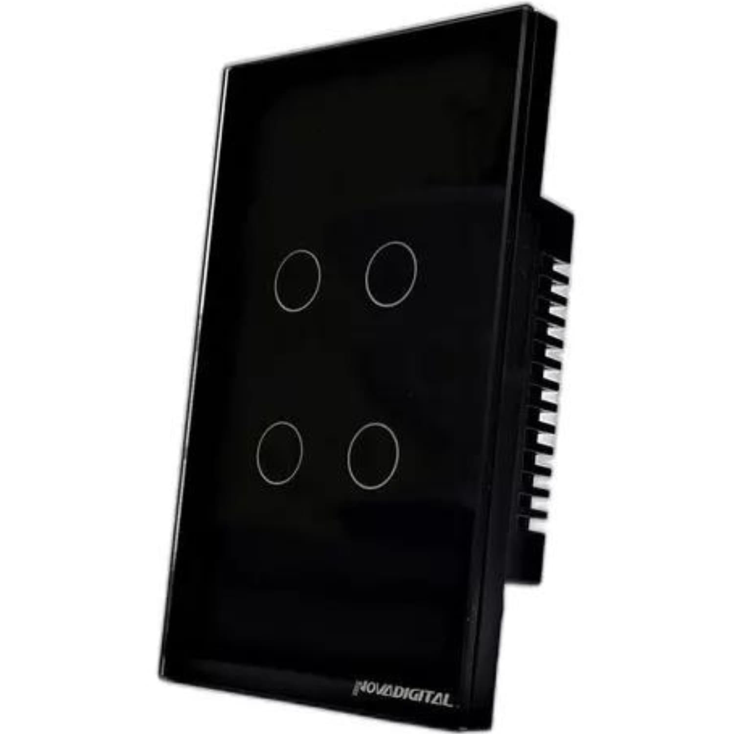 Interruptor 4 Botões Touch Preto 4x2 Wifi - LITE-S-4-B, imagem 1