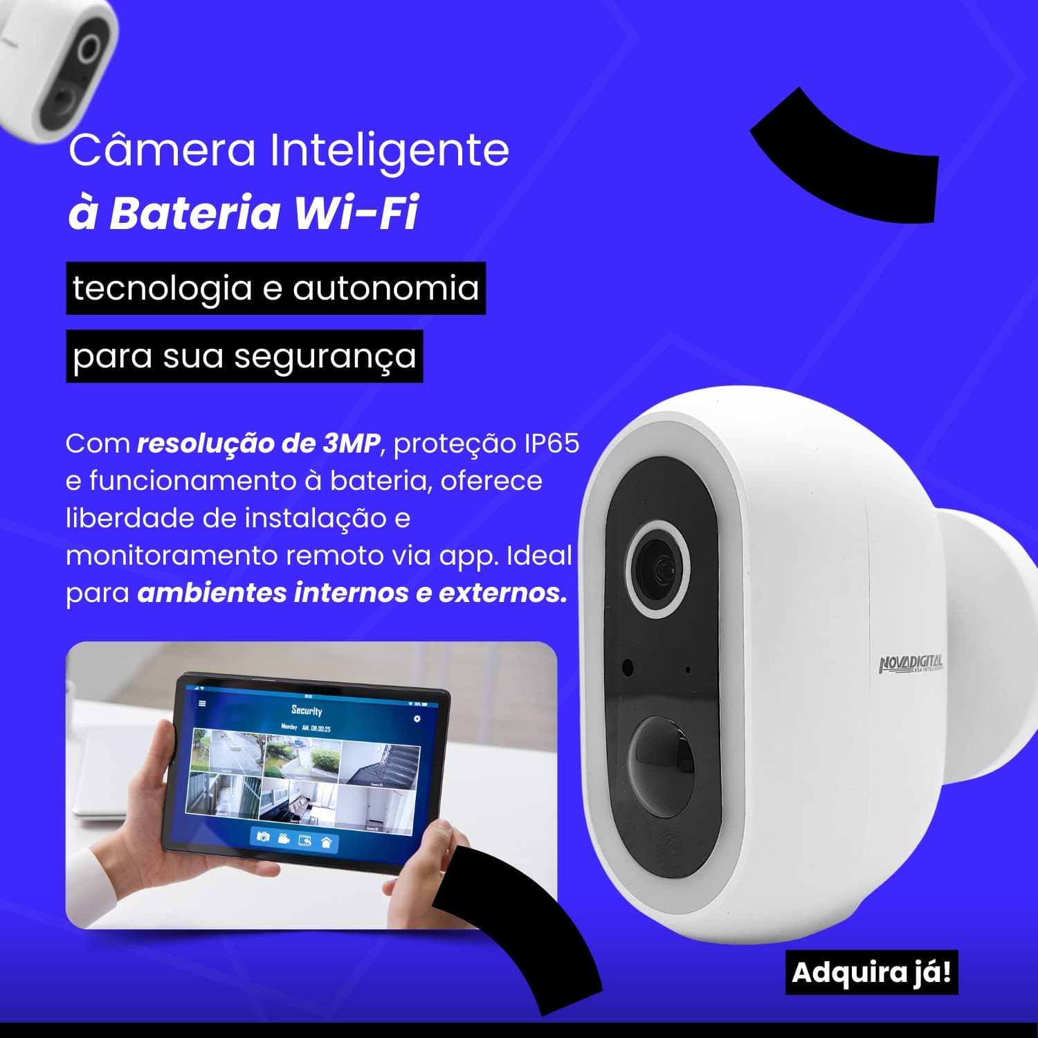 Câmera de Segurança Inteligente Solar Wi-Fi - CS-BTS PRO