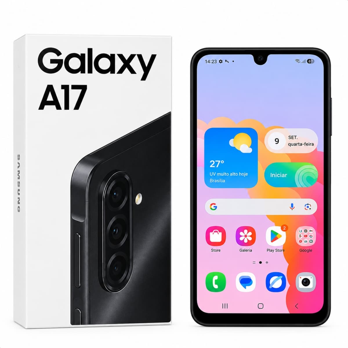 Smartphone  Samsung A17 128GB  4RAM 4G preto