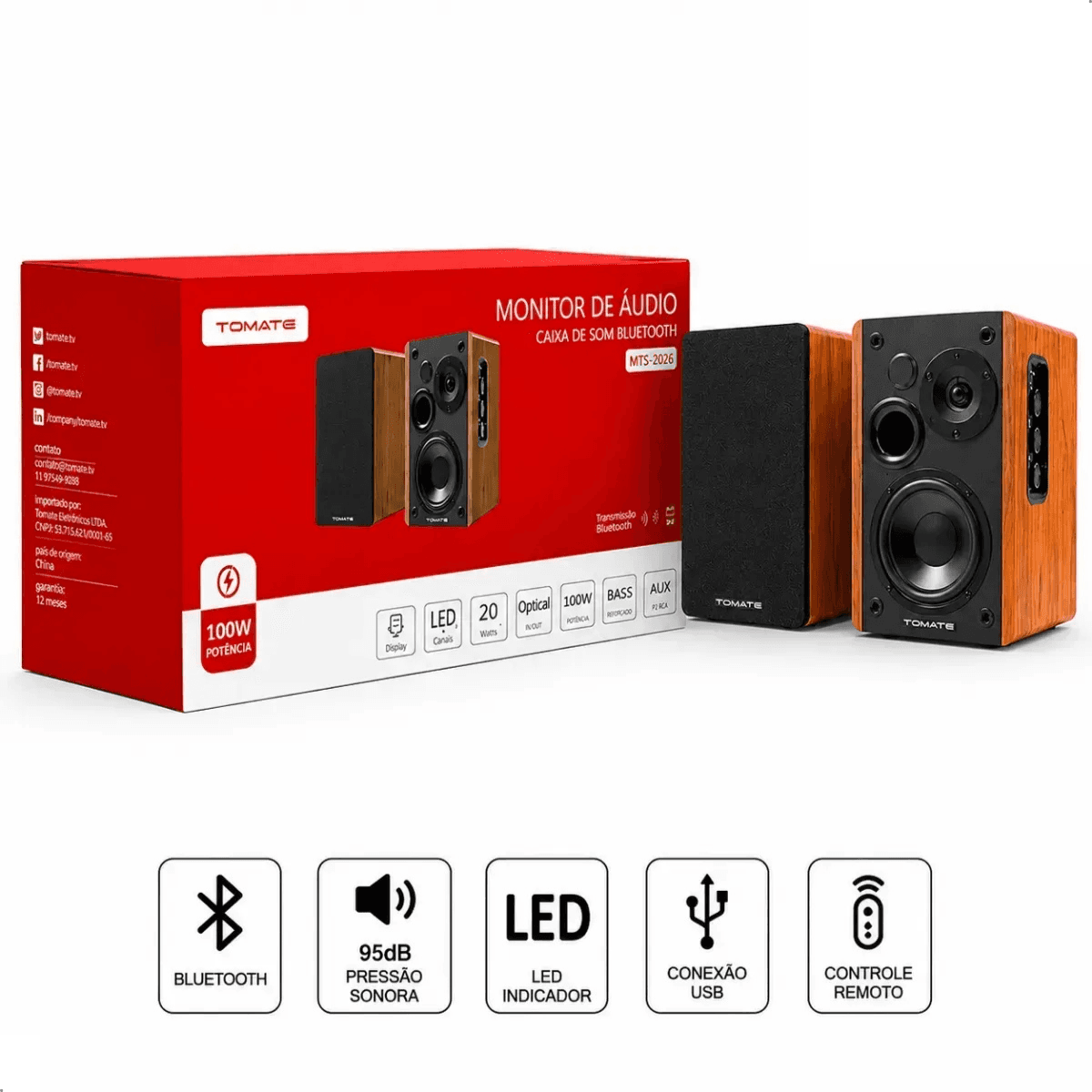 Monitor de Audio Bluetooth Tomate - MTS-2026