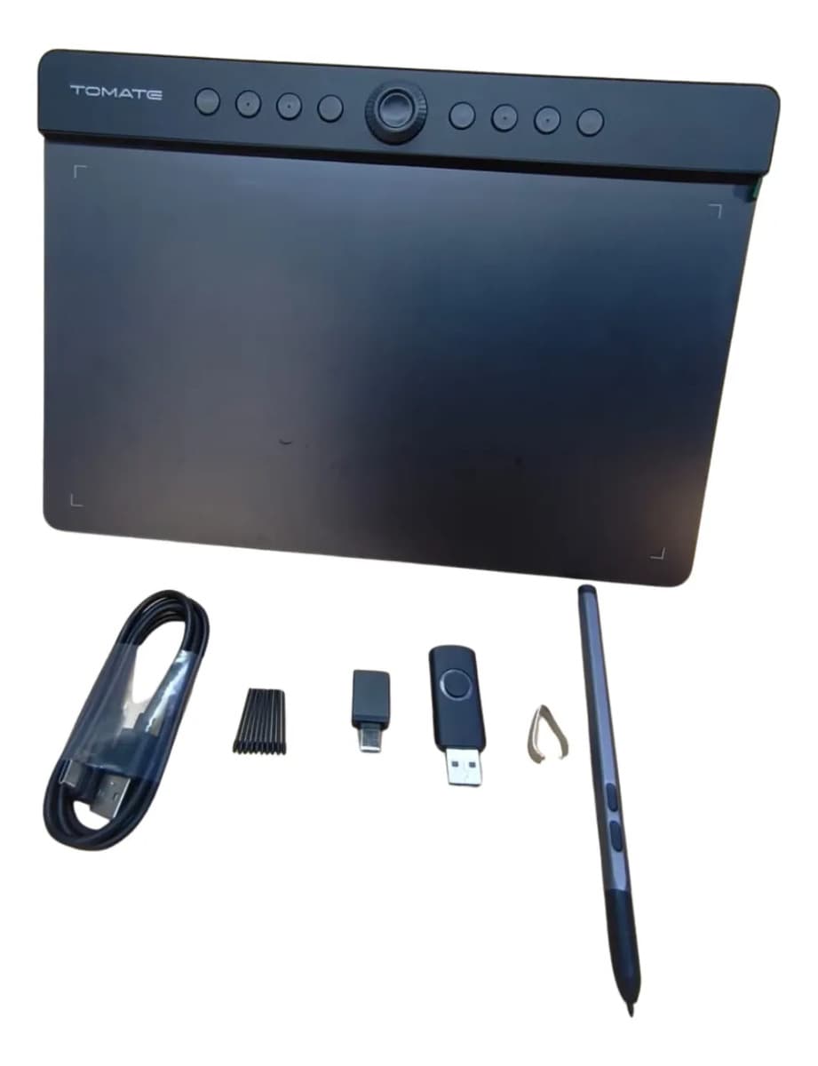 Mesa Digitalizadora Tomate 10x6 MTM-1119 16000 Níveis USB-C Windows Mac Android