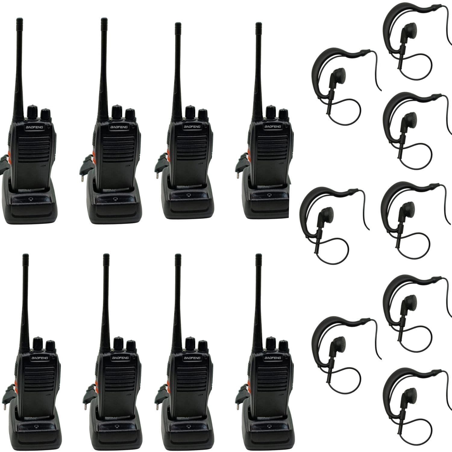 Kit 8 Rádios Comunicadores + 8 Fones de Ouvido Baofeng BF-777S, imagem 1