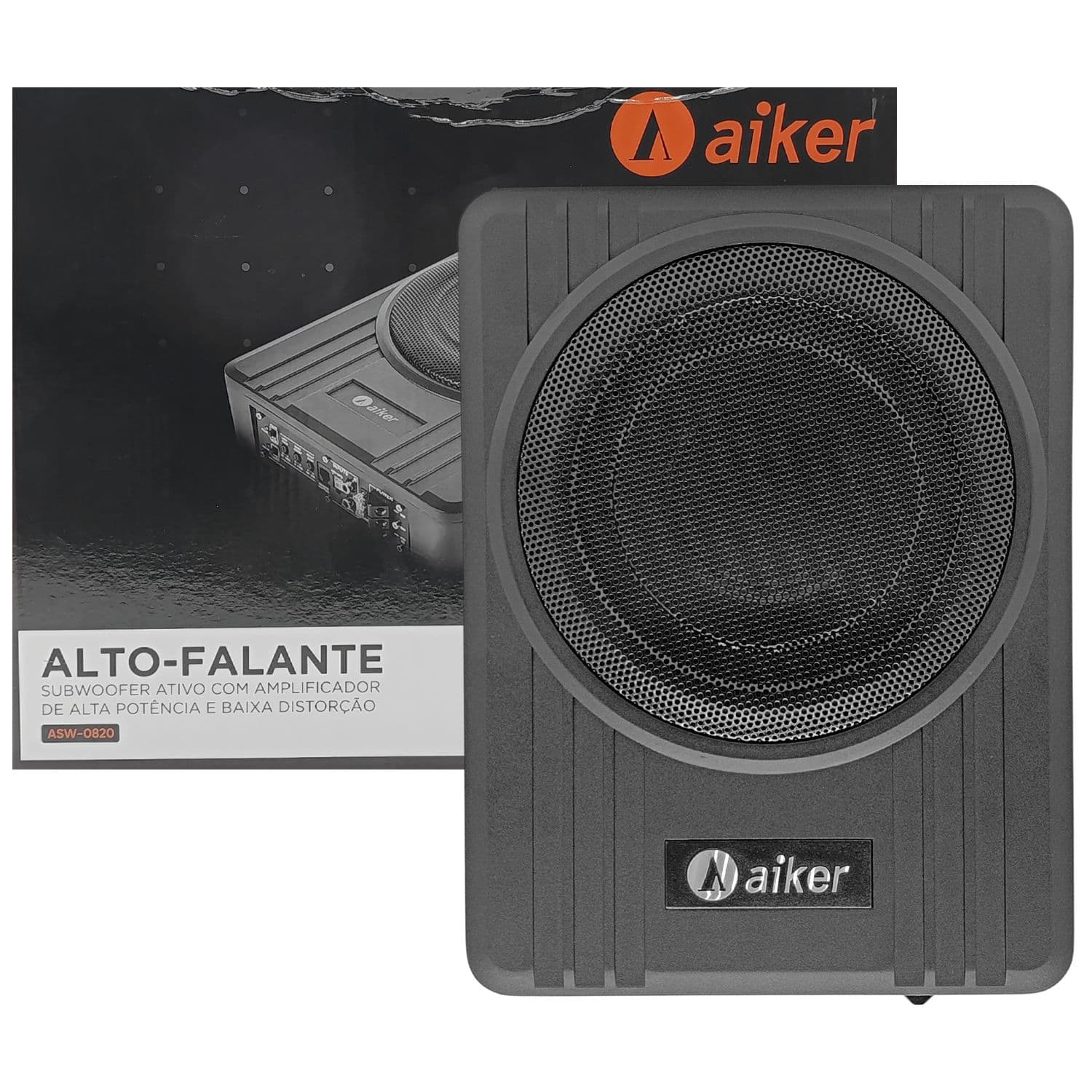 Auto-Falante Subwoofer Ativo Com Amplificador 8" 600w Aiker - ASW-0820, imagem 1
