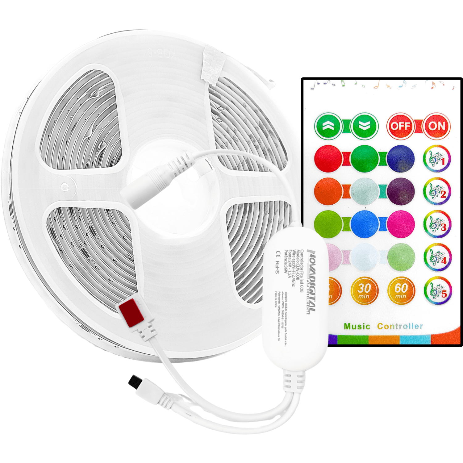 Kit Fita Led COB RGB WI-FI Novadigital - CLW-COB, imagem 1